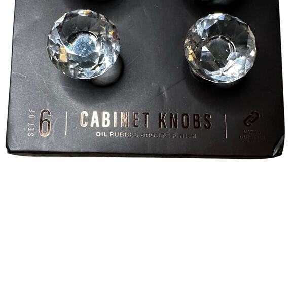 BINO Round-Cut Faceted Crystal Jewelry Look Gem Cabinet Drawer pulls NEW Set 6 - Picture 4 of 6